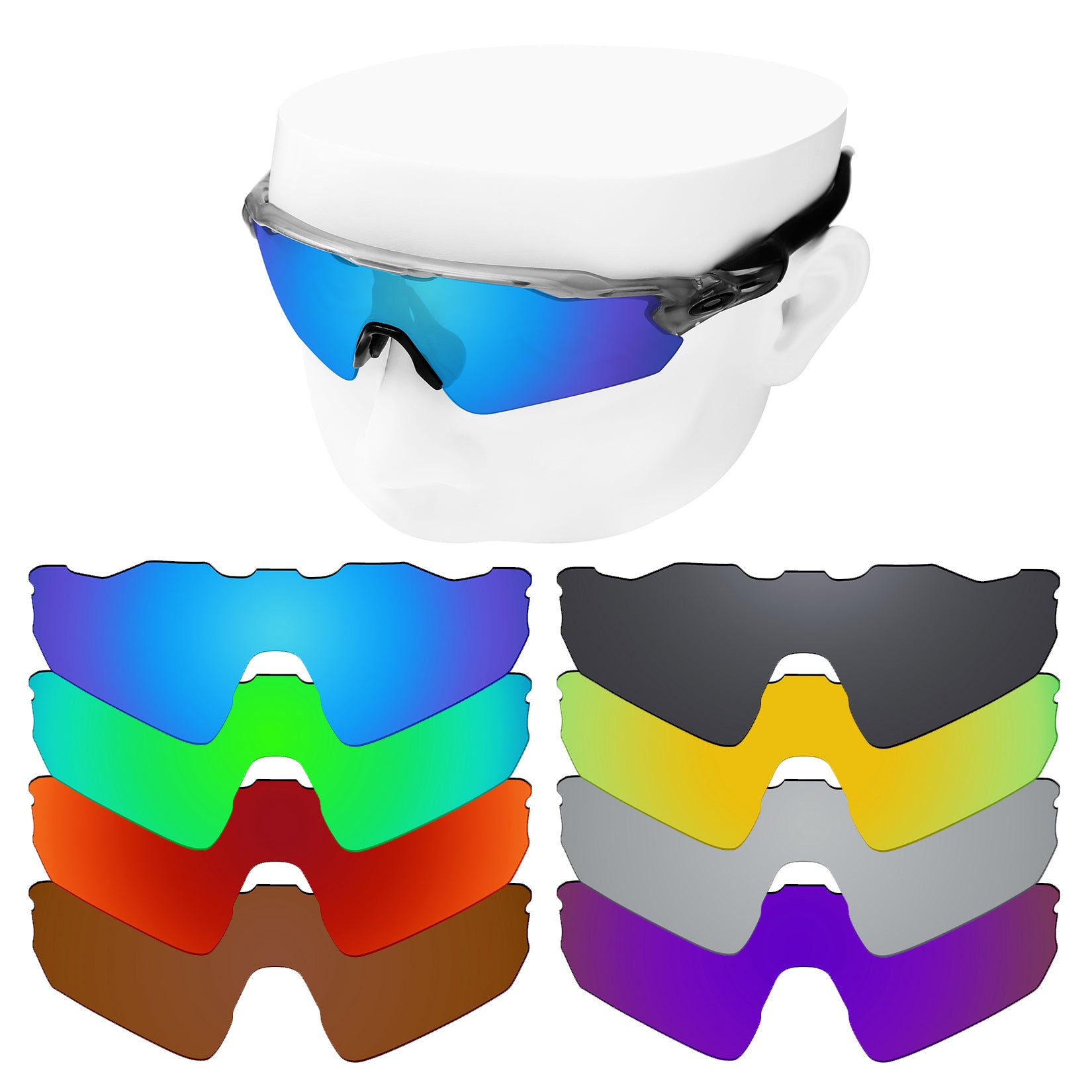OOWLIT Premium Polarized Replacement Lenses for Oakley Radar EV Pitch Sunglasses | Iridium Mirrored Lens Technologies | 50+ Lens Colors – OOWLIT OPTICS